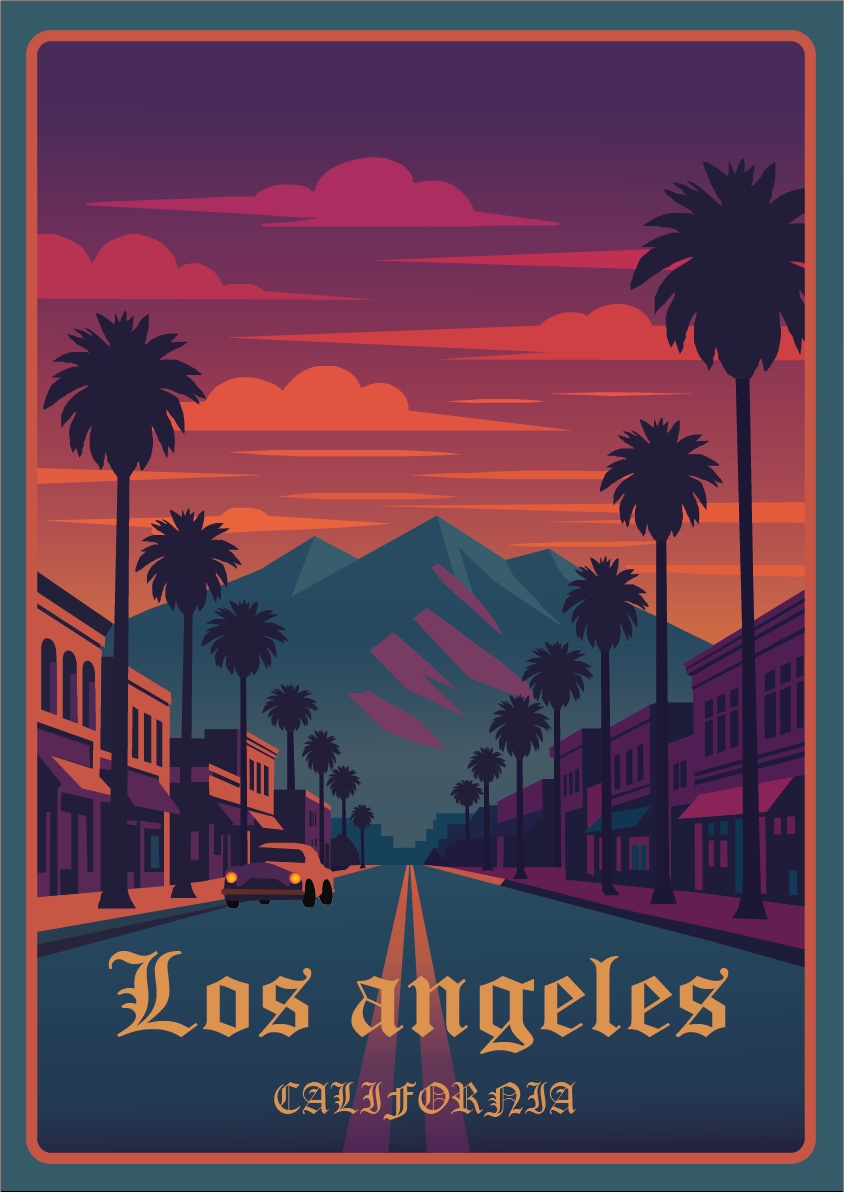 Affiche Los Angeles — illustration vectorielle