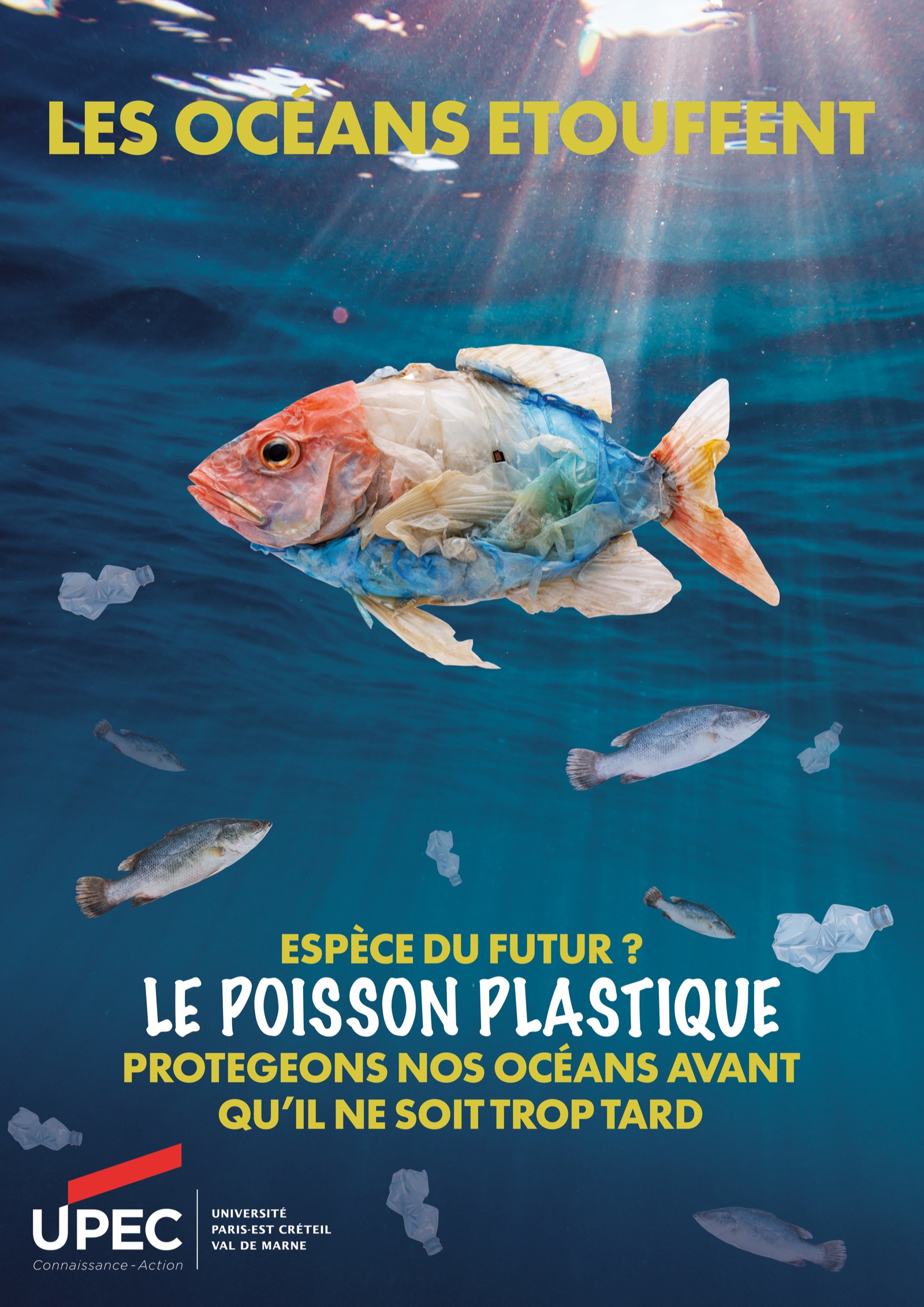 Affiche de sensibilisation à la pollution plastique